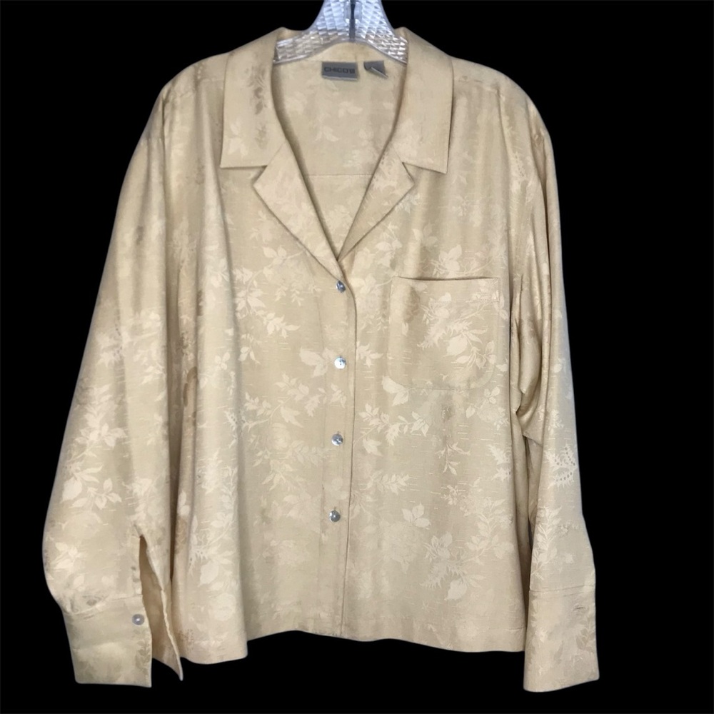CHICO'S Women's Silk Button Blouse top